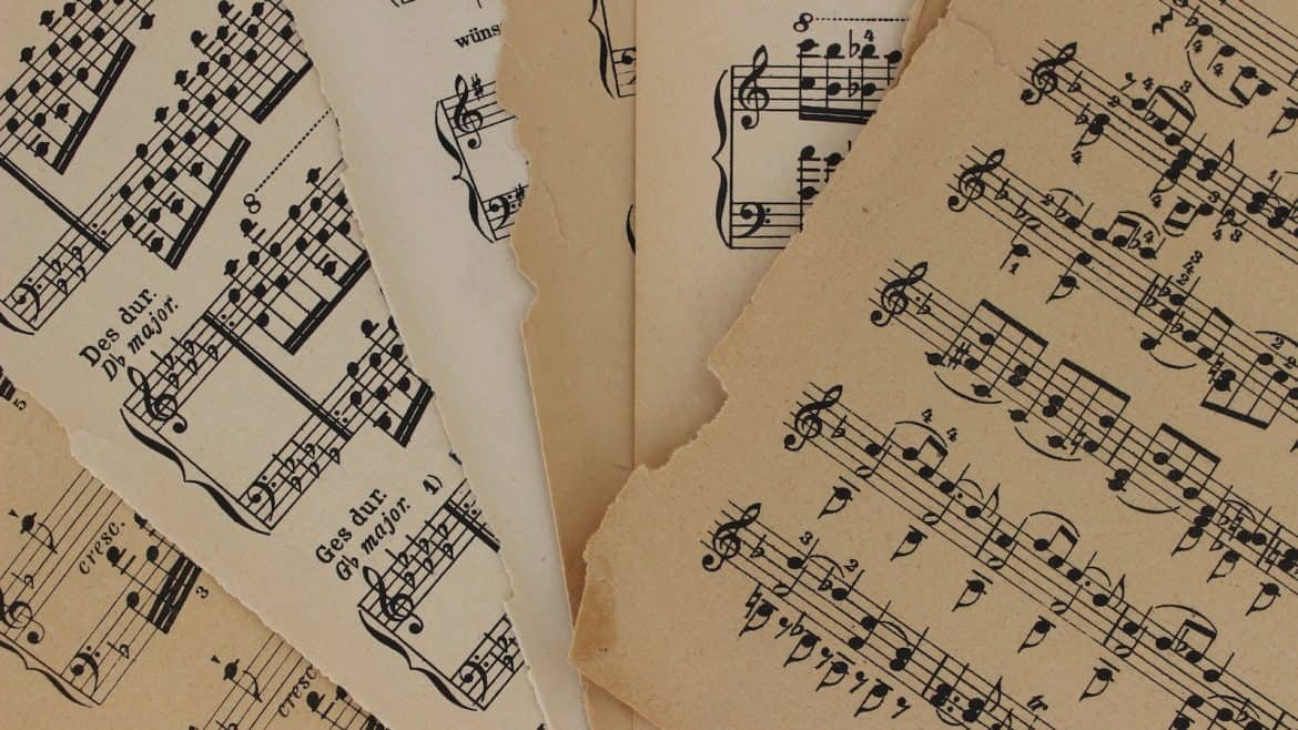 Old Pages of Musical Notations 
